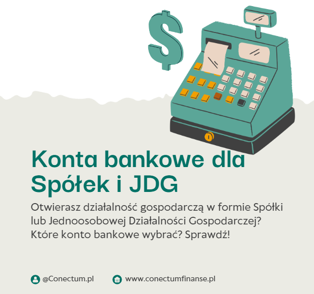 Konto bankowe dla spółki lub JDG